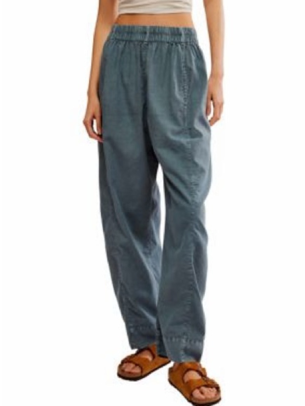 Free People poplin Elastic Waist Relaxed Track Pants
